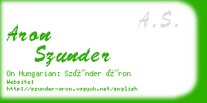 aron szunder business card
